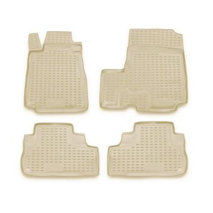 Honda CR-V Floor Mats - Omac - Rubber TPE 4 Pcs - Beige - '07-'11